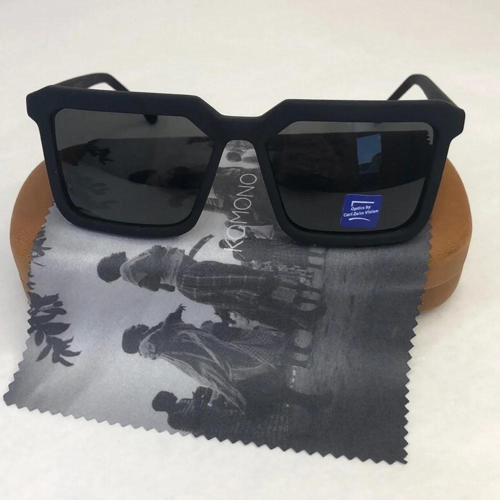 KOMONO Benicio CZ Black Rubber Sunglasses (NEW) 🕶